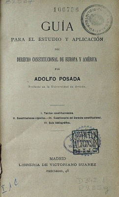 Guía para el estudio y aplicación del Derecho Constitucional de Europa y América