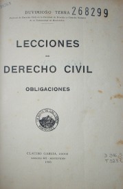 Lecciones de Derecho Civil : obligaciones