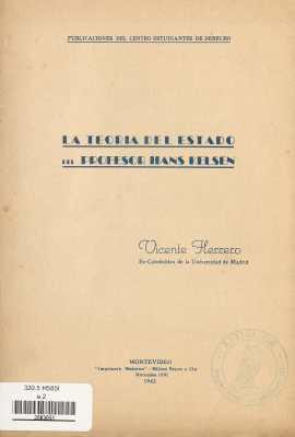 La teoría del Estado del Profesor Hans Kelsen