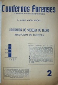 Liquidación de sociedad de hecho : rendición de cuentas