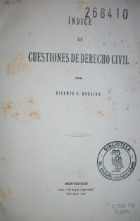 Indice de cuestiones de Derecho Civil