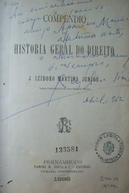 Compêndio de historia geral do Direito