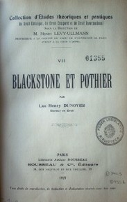 Blackstone et pothier
