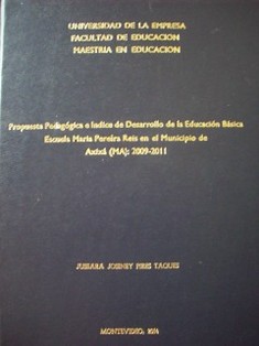 Propuesta pedagógica e Indice de Desarrollo de la Educación Básica : Escuela María Pereira Reis en el Municipio de Axixá (MA) : 2009-2011