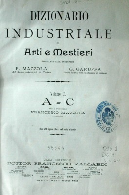 Dizionario industriale di arti e mestieri