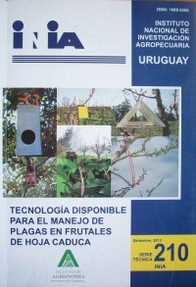 Tecnología disponible para el manejo de plagas en frutales de hoja caduca