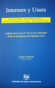 Intereses y usura : análisis de la Ley Nº 18.212 desde la perspectiva del Derecho Civil