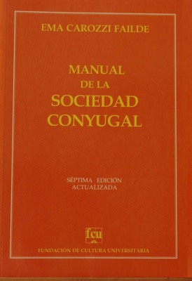 Manual de la sociedad conyugal