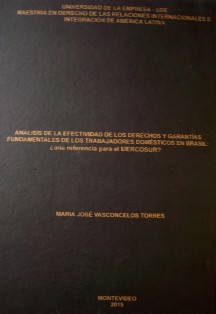 Análisis de la efectividad de los derechos y garantías fundamentales de los trabajadores domésticos en Brasil : ¿una referencia para el Mercosur?