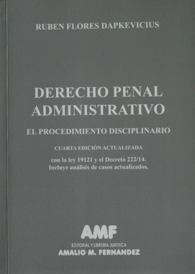 Derecho Penal Administrativo : el procedimiento disciplinario