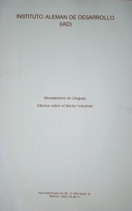 Monetarismo en Uruguay : efectos sobre el sector industrial