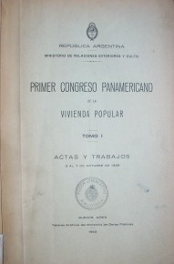 Primer Congreso Panamericano de la Vivienda Popular