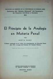 El principio de la analogía en materia penal