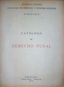 Catálogo de Derecho Penal
