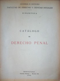 Catálogo de Derecho Penal