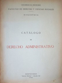 Catálogo de Derecho Administrativo