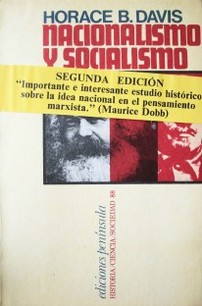 Nacionalismo y socialismo : teorías marxistas y laboristas sobre el nacionalismo hasta 1917