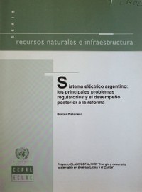 Sistema eléctrico argentino : los principaels problemas regulatorios y el desempeño posterior a la reforma