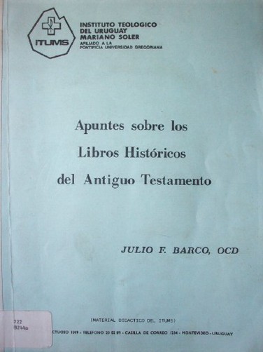 Apuntes sobre los Libros Históricos del Antiguo Testamento