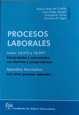 Procesos laborales : leyes 18.572 y 18.847 concordadas y comentadas con doctrina y jurisprudencia