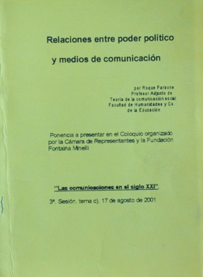 Relaciones entre poder político y medios de comunicación