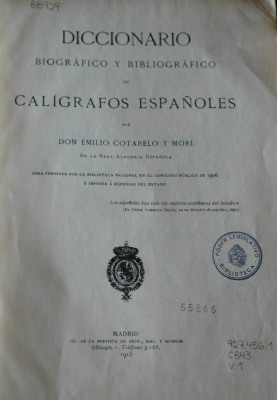 Diccionario biográfico y bibliográfico de calígrafos españoles