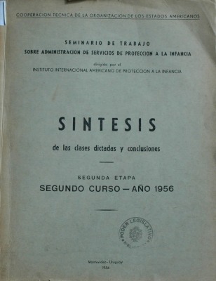 Síntesis de las clases dictadas y conclusiones : segunda etapa : segundo curso curso - año 1956