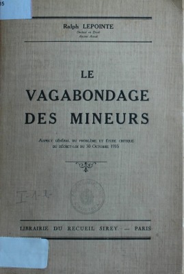 Le vagabondage des mineurs