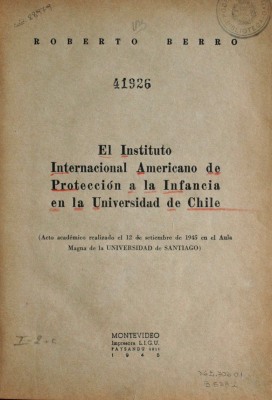 El Instituto Internacional Americano de Protección a la Infancia en la Universidad de Chile