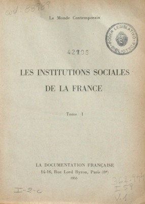 Les institutions sociales de la France