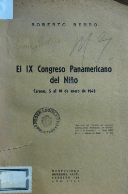 El IX Congreso Panamericano del Niño