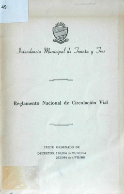 Reglamento Nacional de Circulación Vial