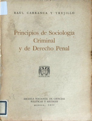 Principios de Sociología Criminal y de Derecho Penal