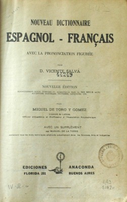 Nouveau dictionnaire espagnol-français avec la prononciation figurée