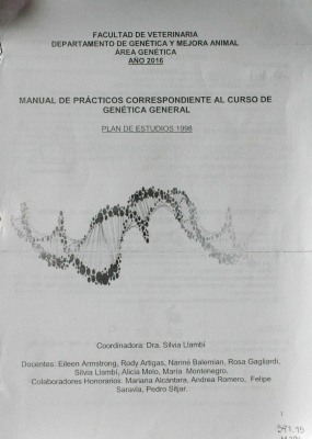 Manual de prácticos correspondiente al curso de genética general : plan de estudios 1998