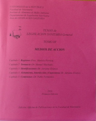 Temas de legislación sanitaria general