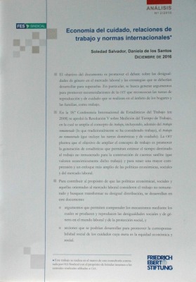 Economía del cuidado, relaciones de trabajo y normas internacionales