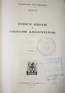 Indice Ediar y Códigos argentinos