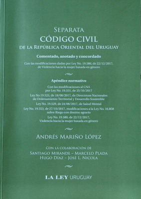 Código Civil de la República Oriental del Uruguay : comentado, anotado y concordado : separata