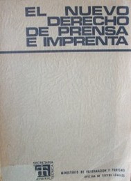 El nuevo derecho de prensa e imprenta