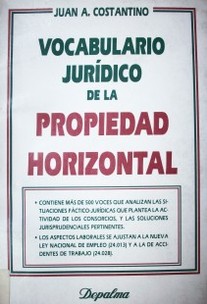 Vocabulario jurídico de la propiedad horizontal