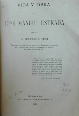 Vida y obra de José Manuel Estrada