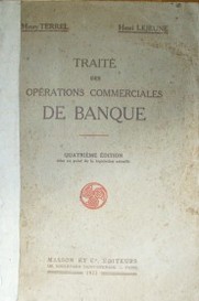 Traité des opérations commerciales de banque