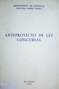 Anteproyecto de ley concursal