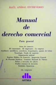 Manual de derecho comercial : parte general