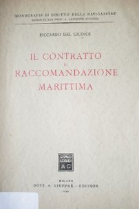 Il contratto di raccomandazione marittima