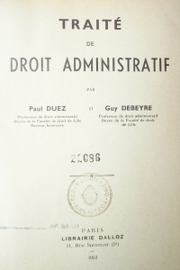 Traité de droit administratif