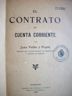 El contrato de cuenta corriente