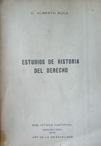 Estudios de historia del Derecho.