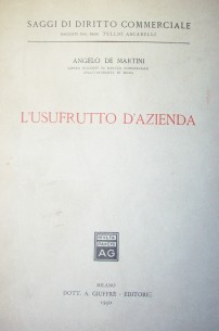 L'usufrutto d'azienda